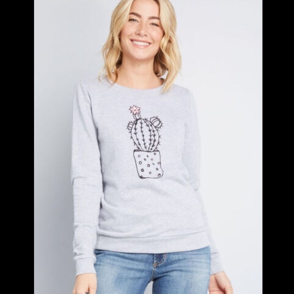 ModCloth Plant the Idea Cactus 🌵 Sweater Size XXS - Picture 1 of 5